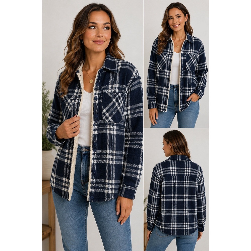 Ci Sono Plaid Sherpa Lined Jacket Women's Small Lumberjack Shacket